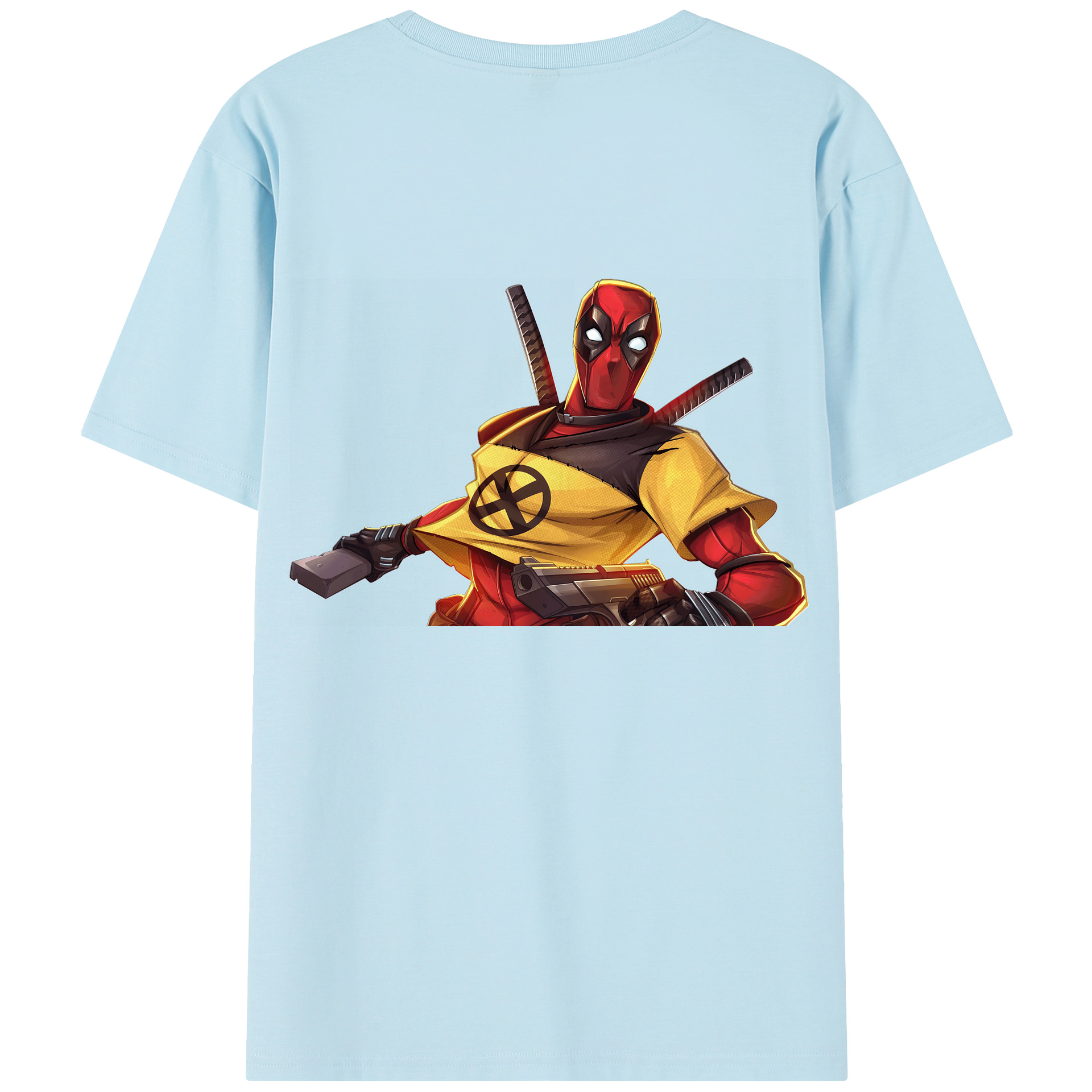 （画像用） Deadpool デッドプール 綿100％半袖Tシャツ（背面プリント）